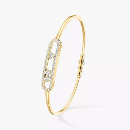 [Noble Aura jewelry]Move Pavé Diamond Bangle Bracelet M