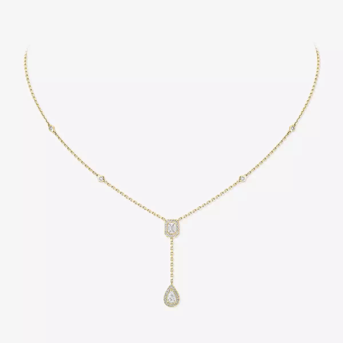 [Noble Aura jewelry]Gold Diamond Tie Necklace