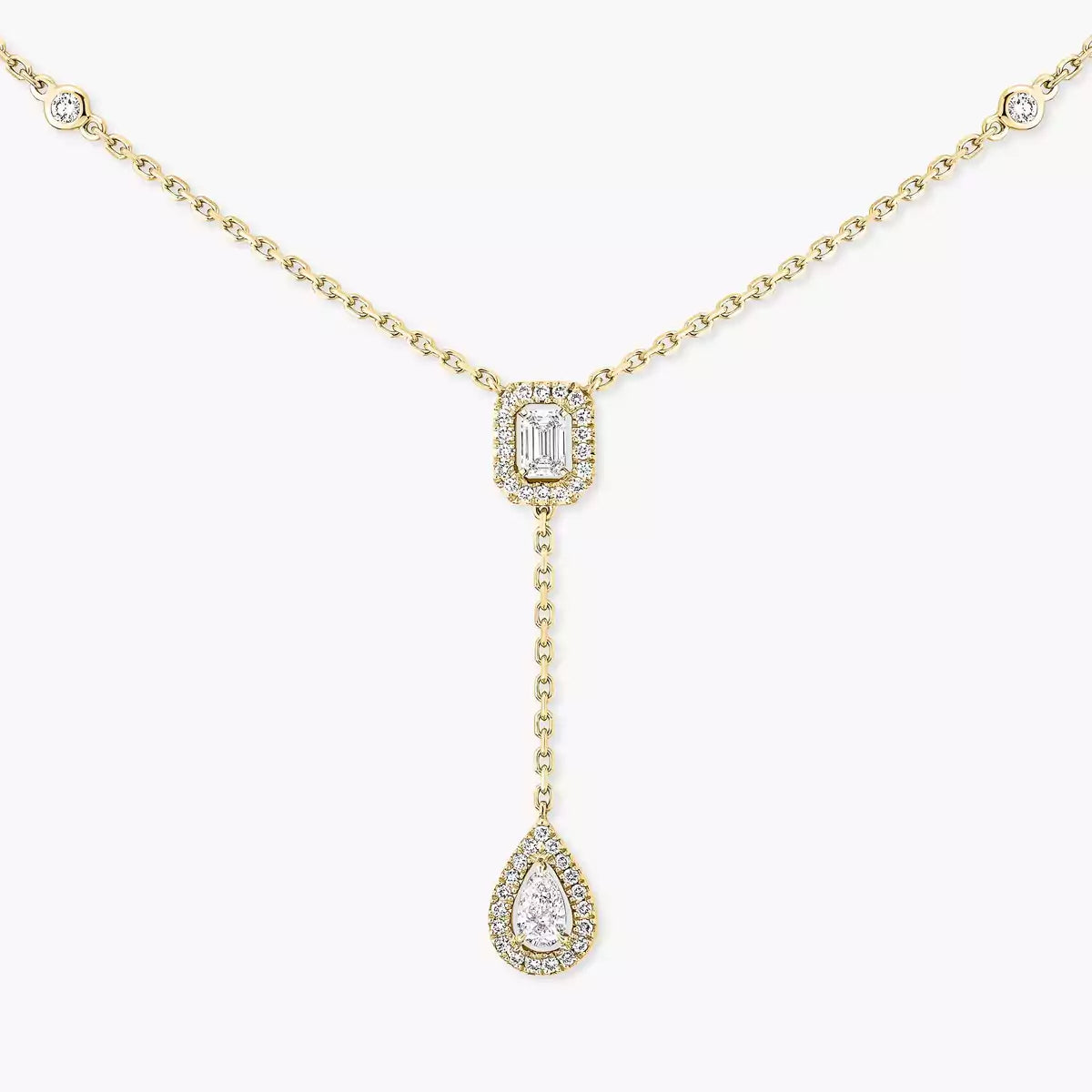 [Noble Aura jewelry]Gold Diamond Tie Necklace