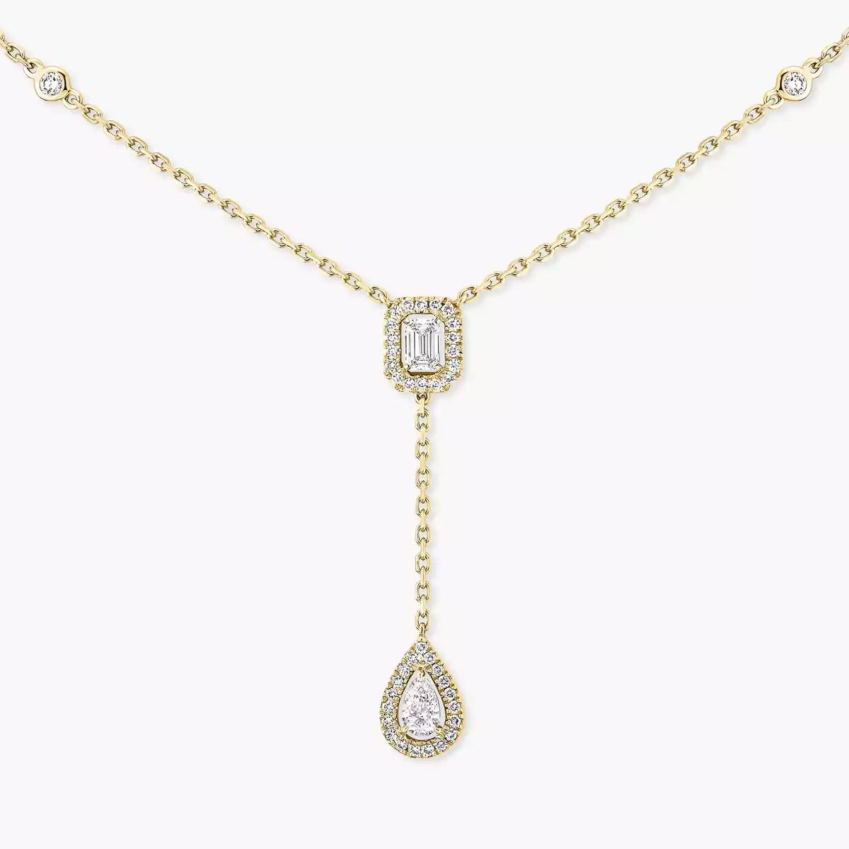 [Noble Aura jewelry]Gold Diamond Tie Necklace