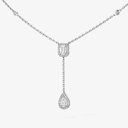 [Noble Aura jewelry]Gold Diamond Tie Necklace