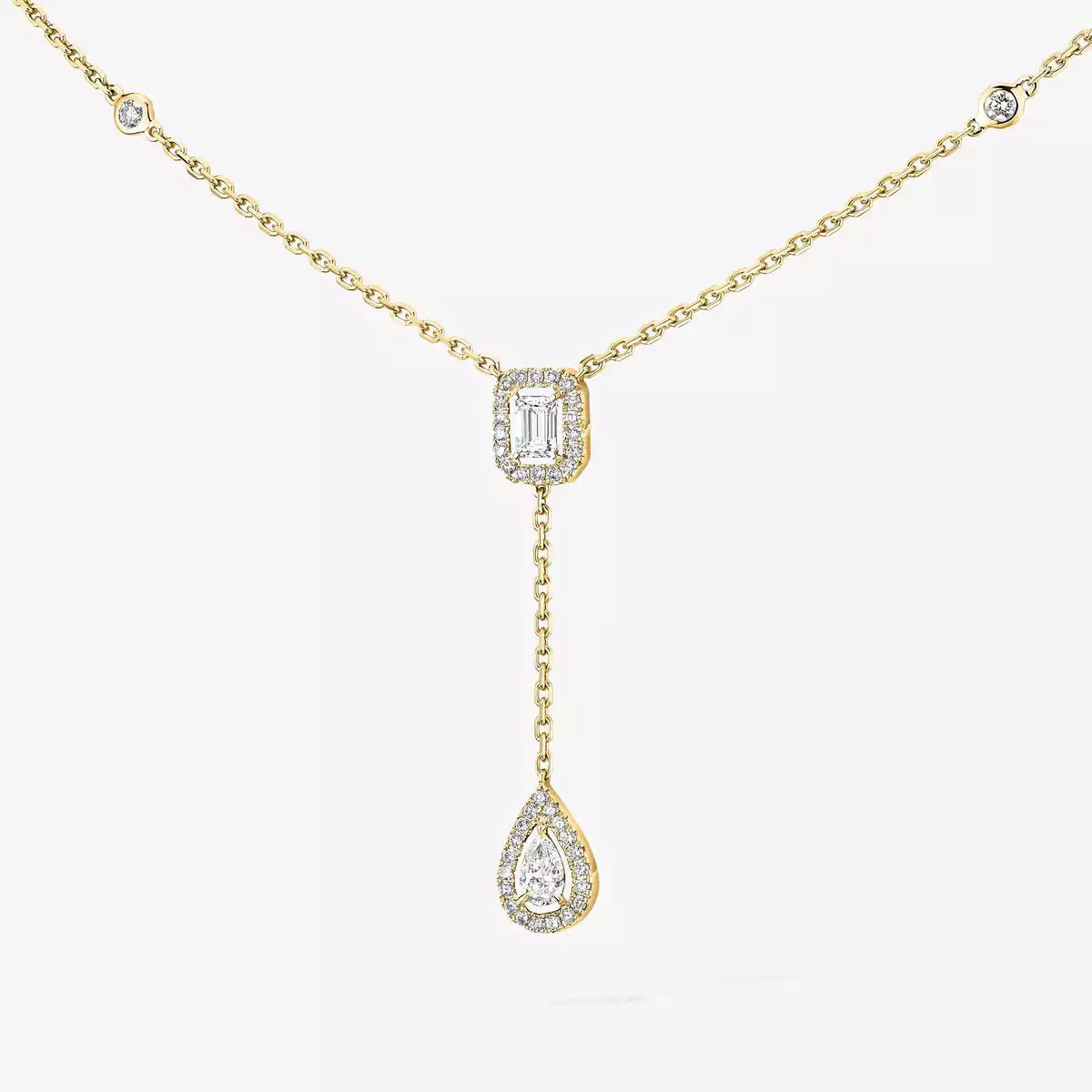 [Noble Aura jewelry]Gold Diamond Tie Necklace