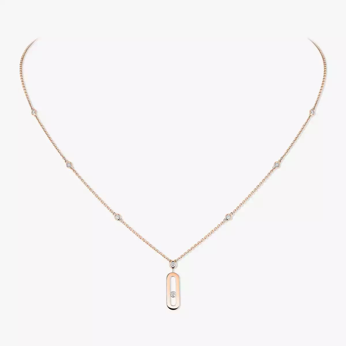 [Noble Aura jewelry] Move Uno Gold Diamond Long Necklace