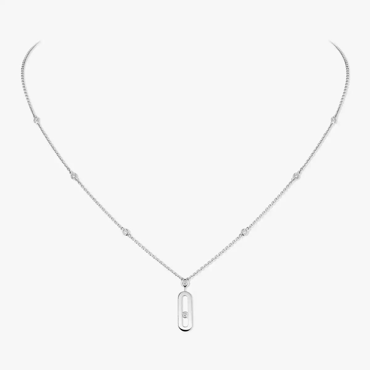 [Noble Aura jewelry] Move Uno Gold Diamond Long Necklace