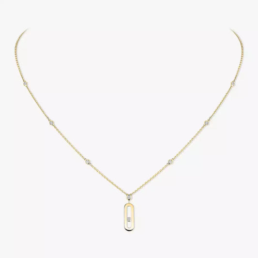 [Noble Aura jewelry] Move Uno Gold Diamond Long Necklace