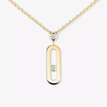 [Noble Aura jewelry] Move Uno Gold Diamond Long Necklace