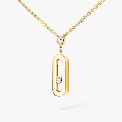[Noble Aura jewelry] Move Uno Gold Diamond Long Necklace