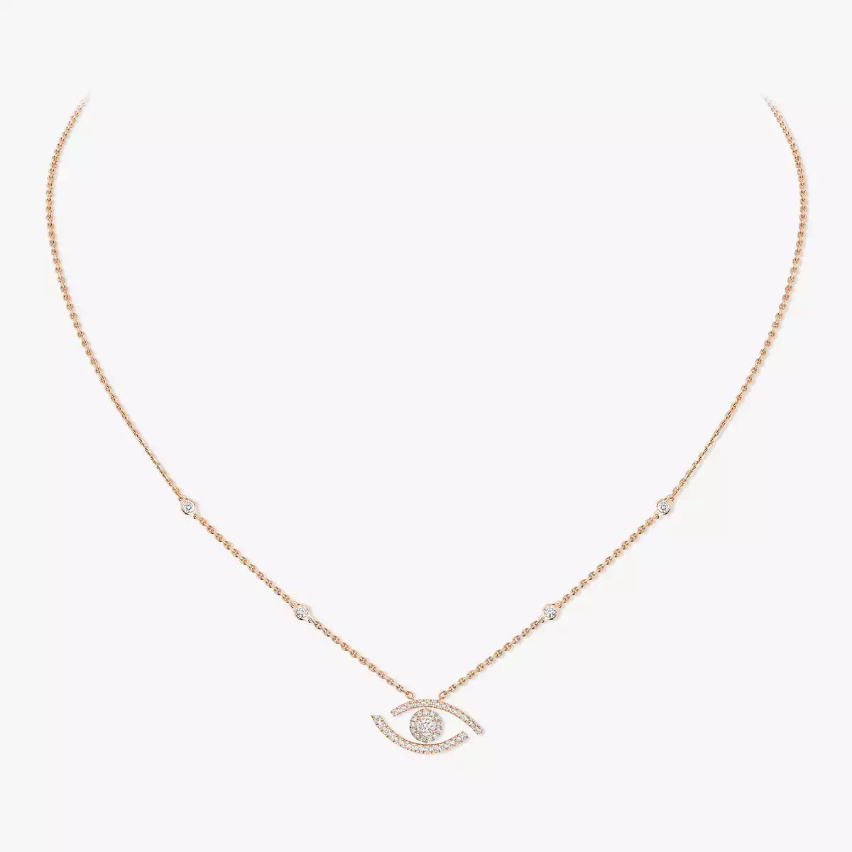 [Noble Aura jewelry]Pave_ Diamond Necklace Lucky Eye