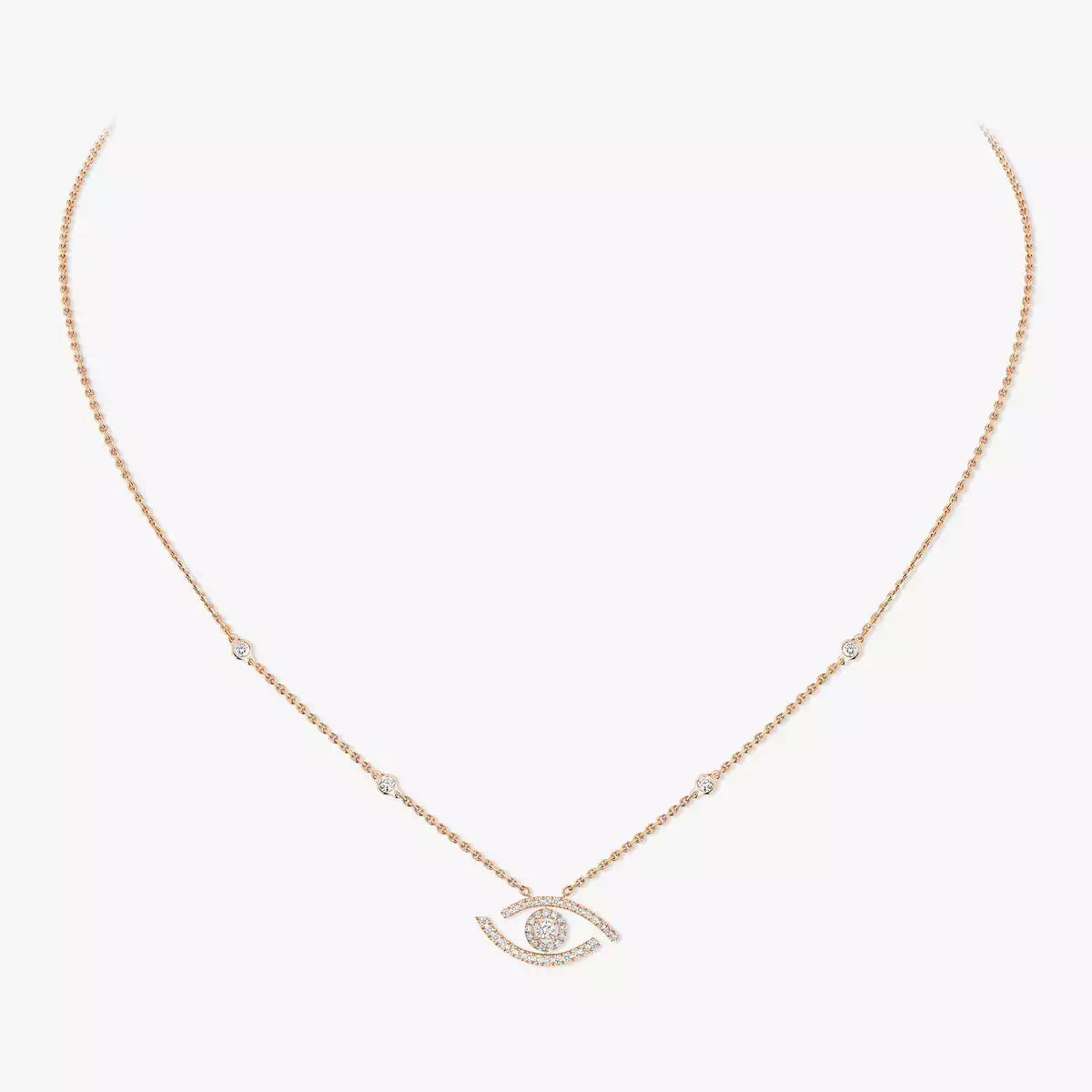 [Noble Aura jewelry]Pave_ Diamond Necklace Lucky Eye