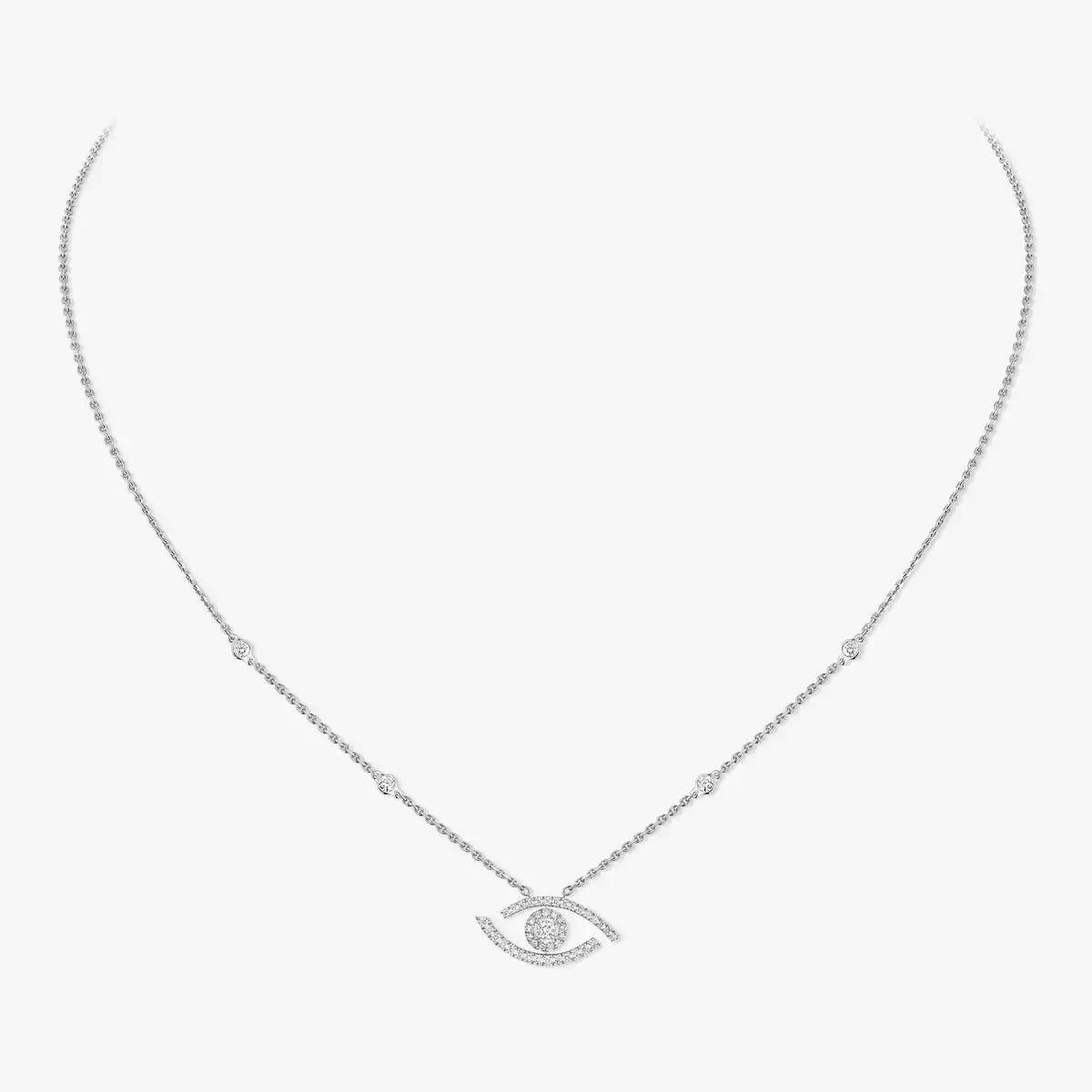 [Noble Aura jewelry]Pave_ Diamond Necklace Lucky Eye