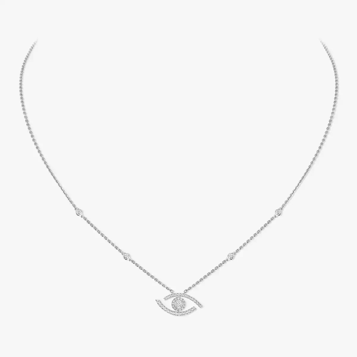 [Noble Aura jewelry]Pave_ Diamond Necklace Lucky Eye