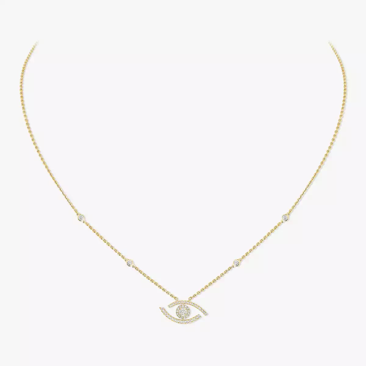 [Noble Aura jewelry]Pave_ Diamond Necklace Lucky Eye