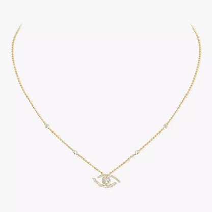 [Noble Aura jewelry]Pave_ Diamond Necklace Lucky Eye