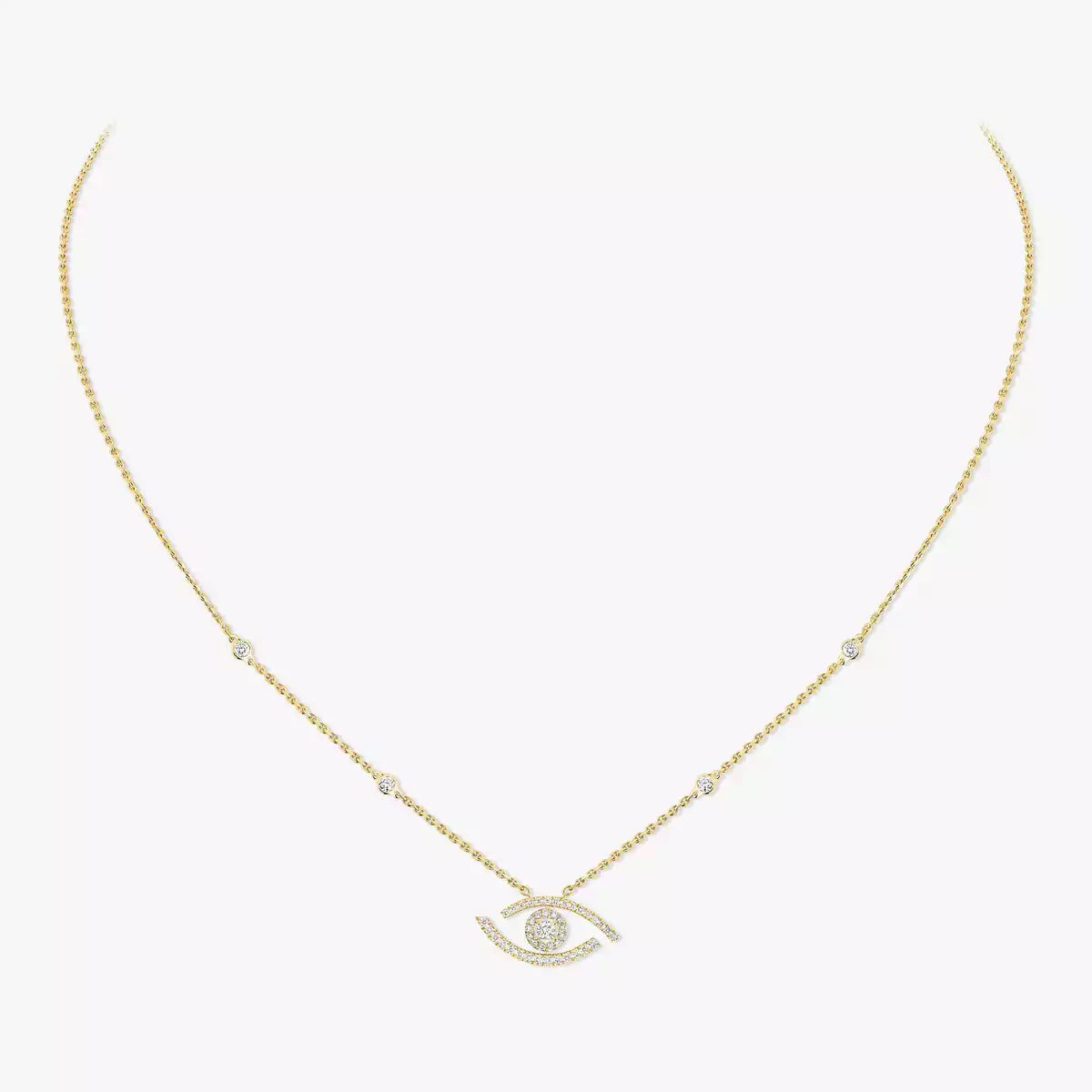 [Noble Aura jewelry]Pave_ Diamond Necklace Lucky Eye