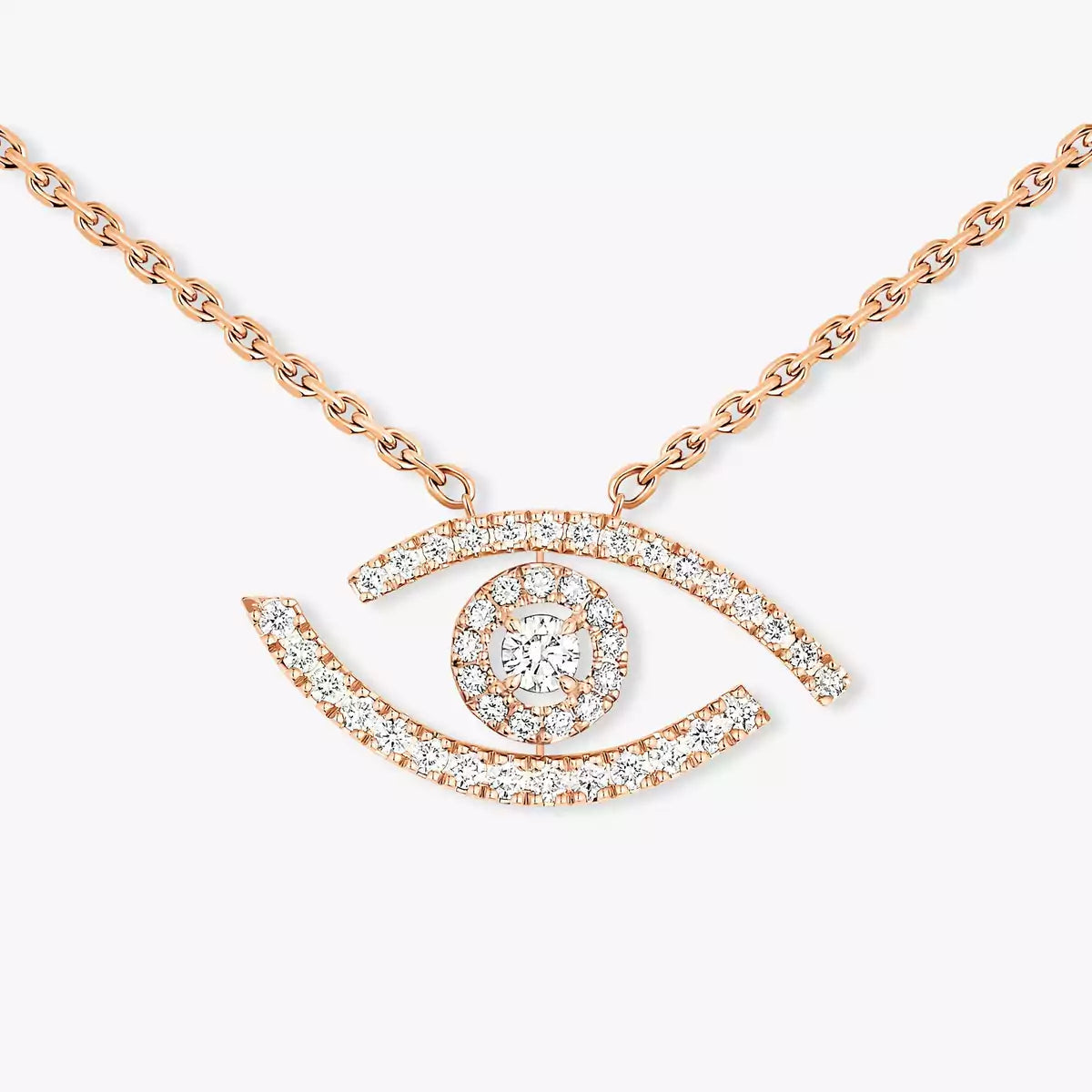 [Noble Aura jewelry]Pave_ Diamond Necklace Lucky Eye