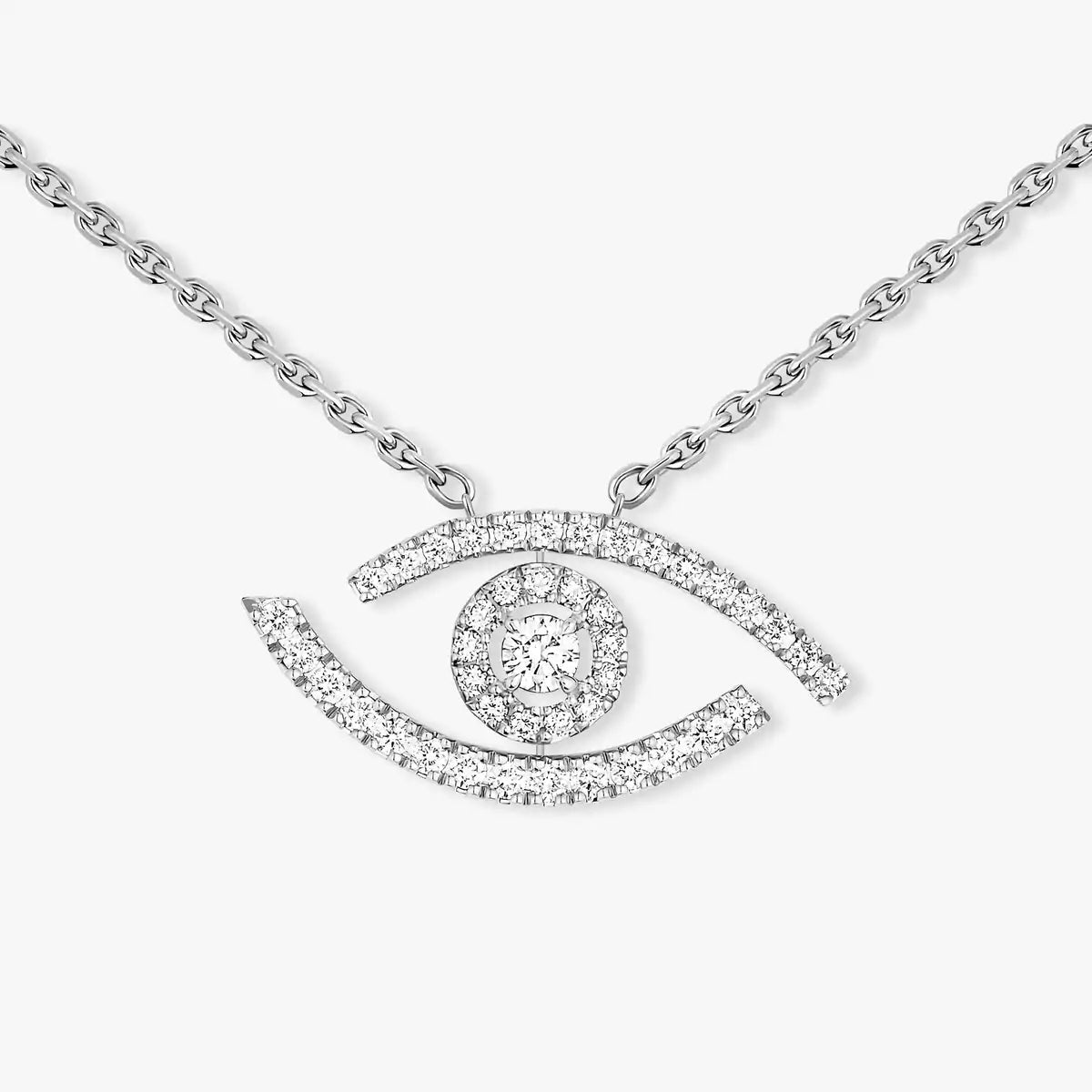 [Noble Aura jewelry]Pave_ Diamond Necklace Lucky Eye