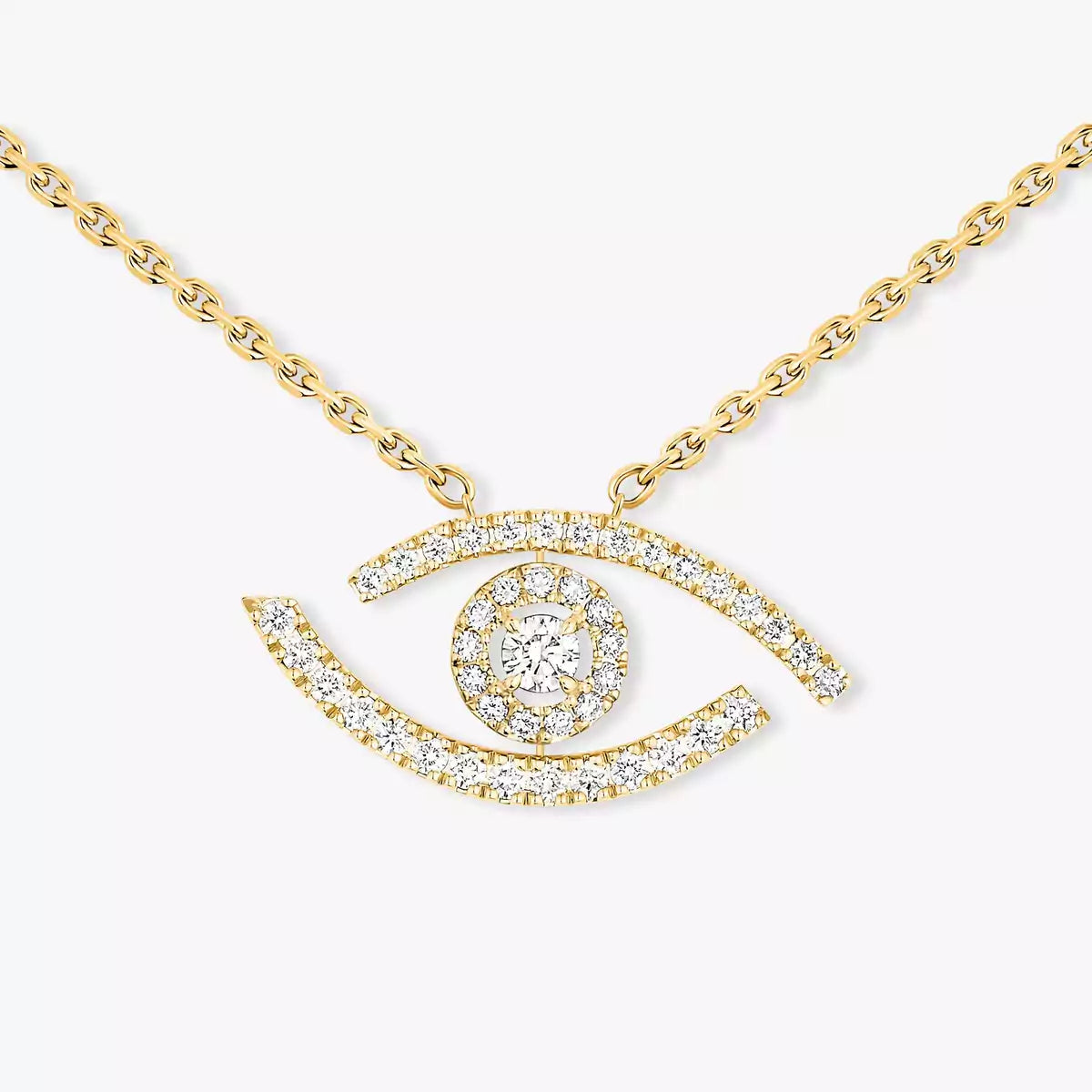[Noble Aura jewelry]Pave_ Diamond Necklace Lucky Eye