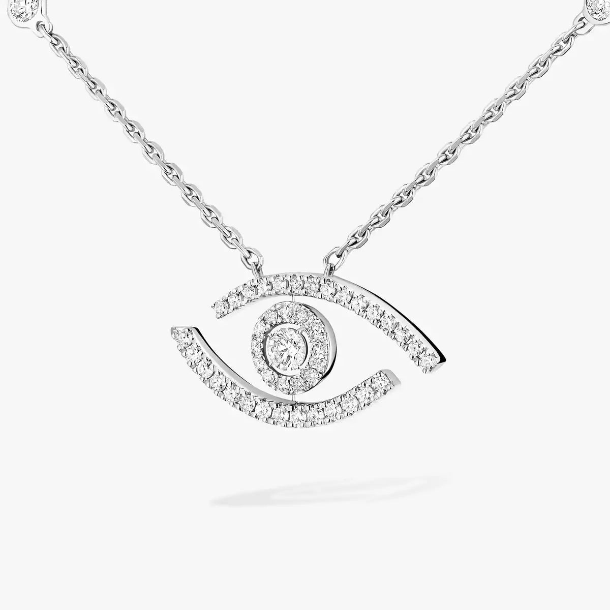 [Noble Aura jewelry]Pave_ Diamond Necklace Lucky Eye