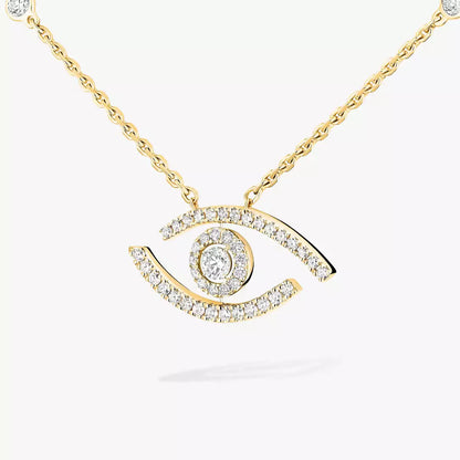 [Noble Aura jewelry]Pave_ Diamond Necklace Lucky Eye