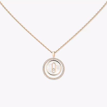 [Noble Aura jewelry]Lucky Move Diamond Necklace in Rose Gold and White Mother-of-Pearl