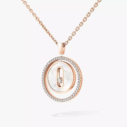 [Noble Aura jewelry]Lucky Move Diamond Necklace in Rose Gold and White Mother-of-Pearl