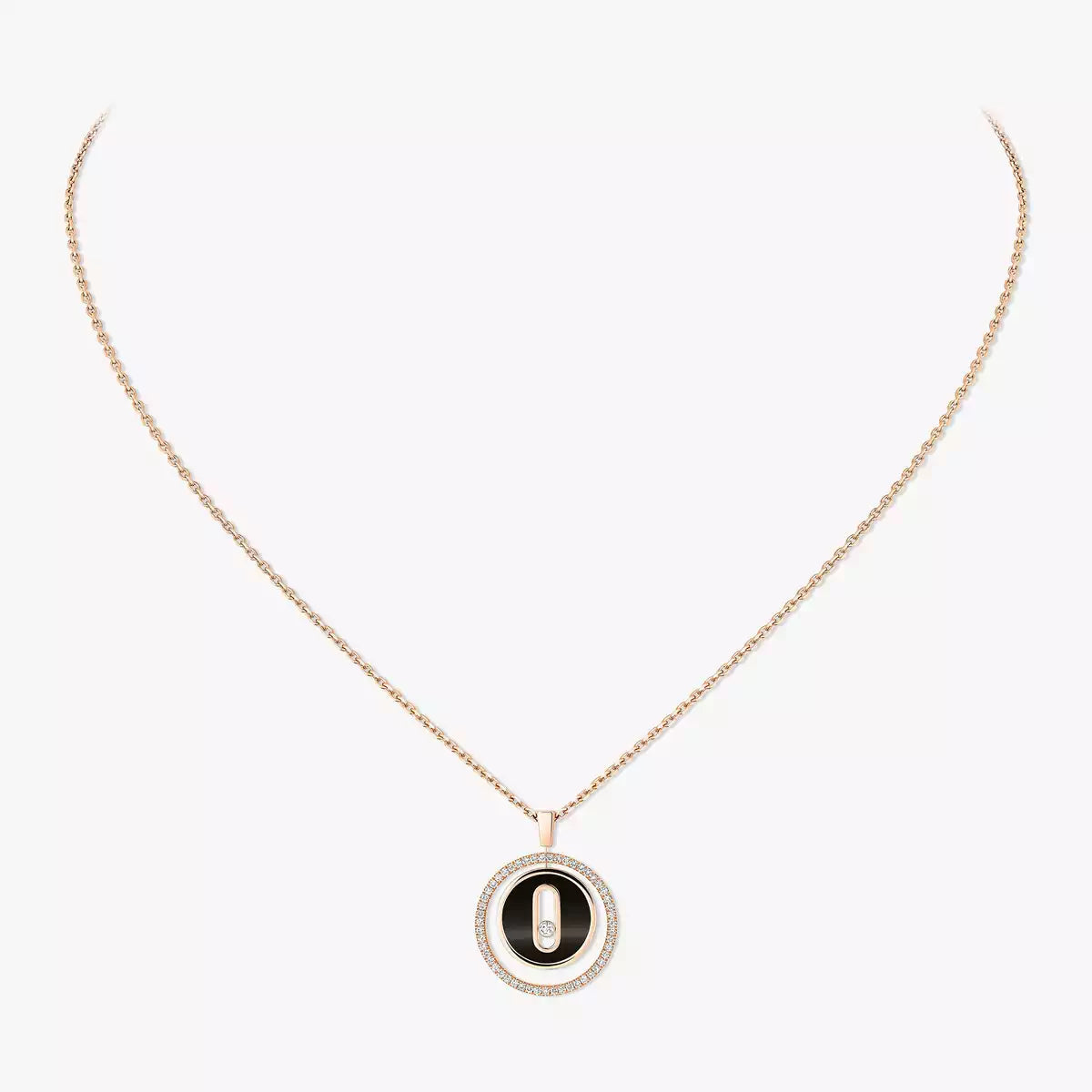 [Noble Aura jewelry]Lucky Move Diamond Necklace in Rose Gold and White Mother-of-Pearl