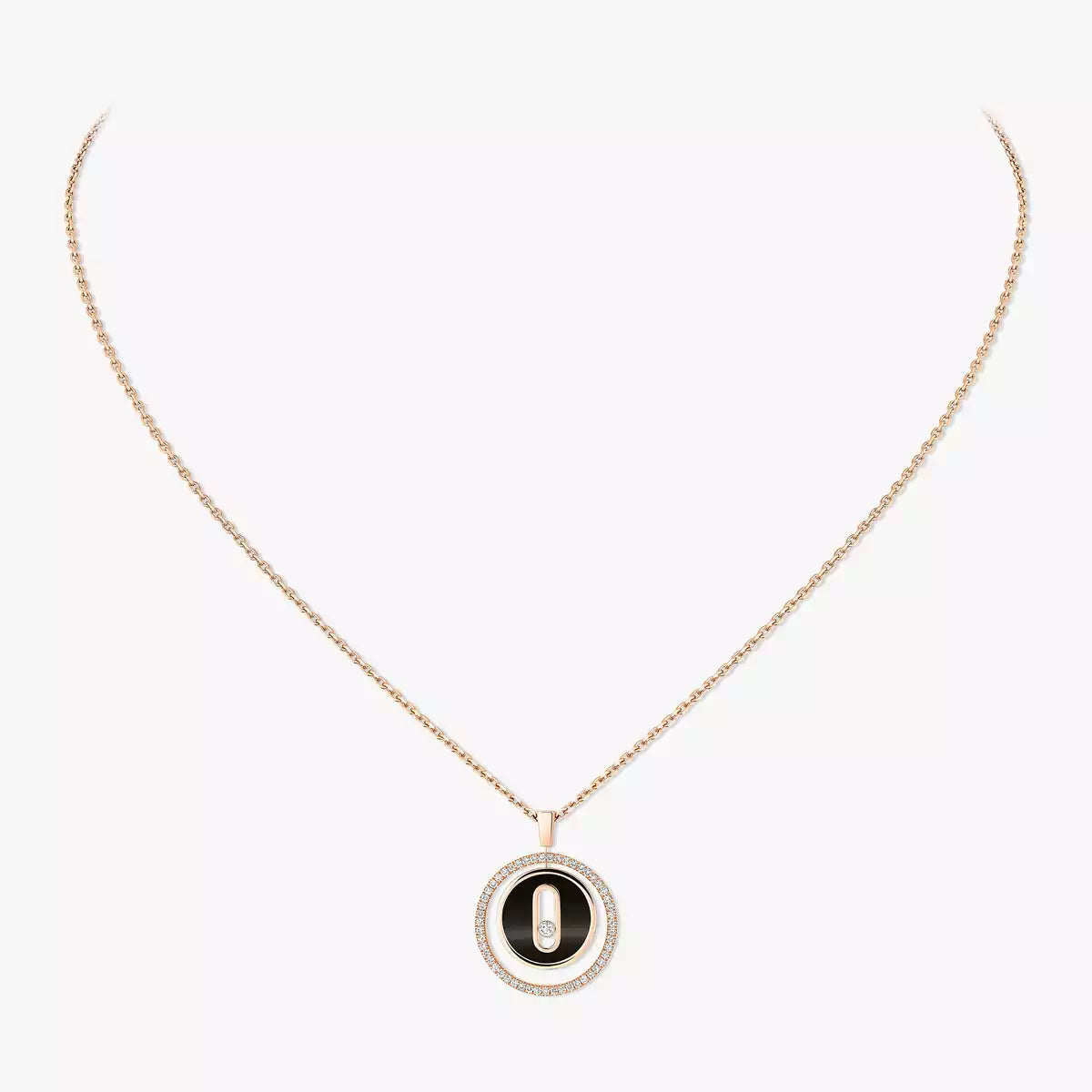 [Noble Aura jewelry]Lucky Move Diamond Necklace in Rose Gold and White Mother-of-Pearl