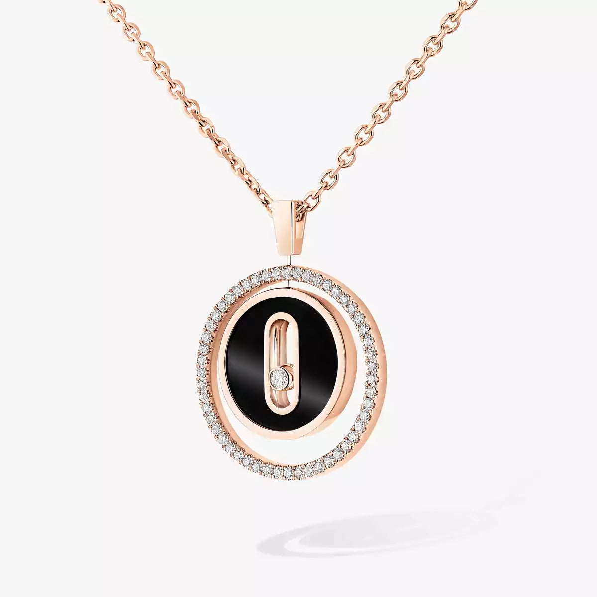 [Noble Aura jewelry]Lucky Move Diamond Necklace in Rose Gold and White Mother-of-Pearl