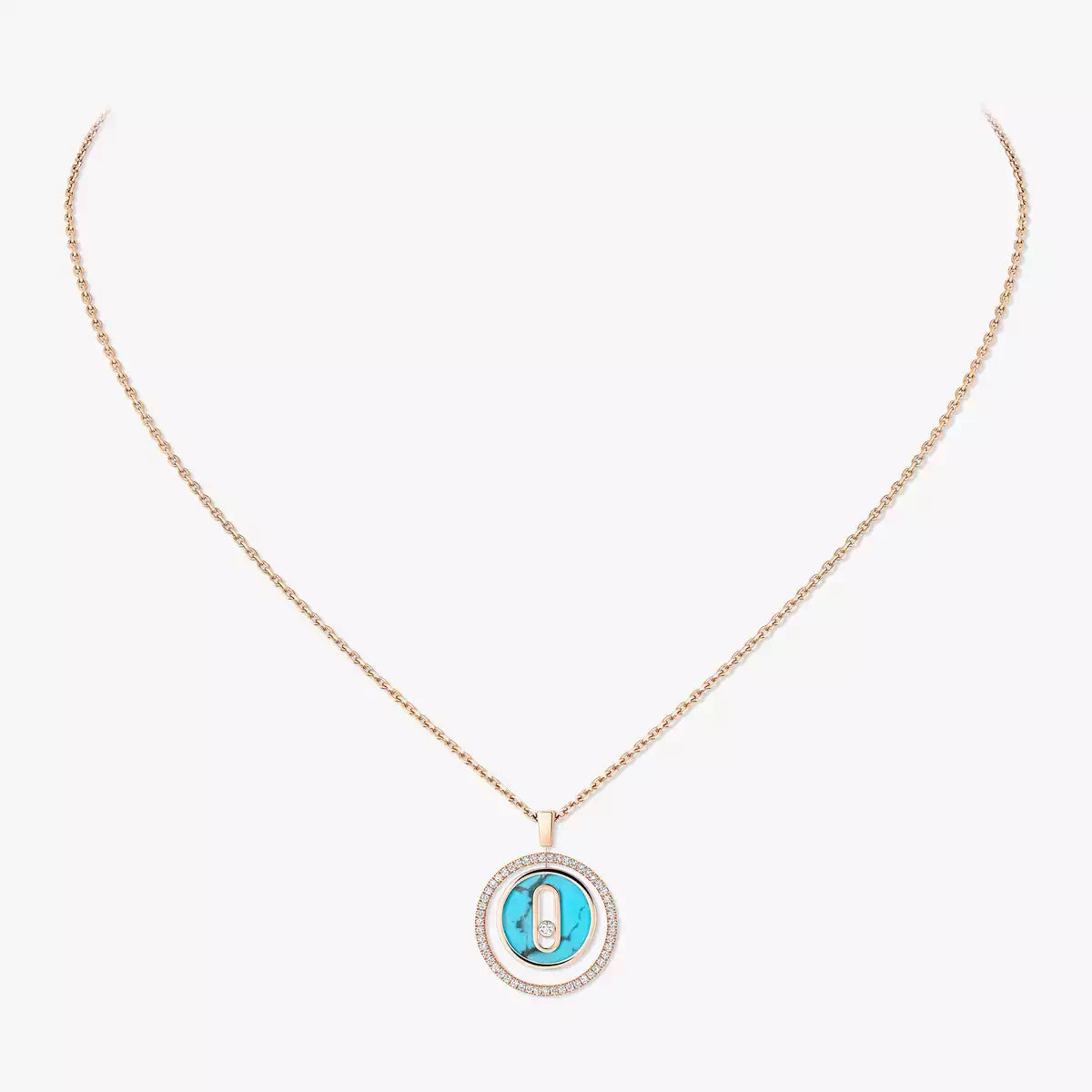 [Noble Aura jewelry]Lucky Move Diamond Necklace in Rose Gold and White Mother-of-Pearl