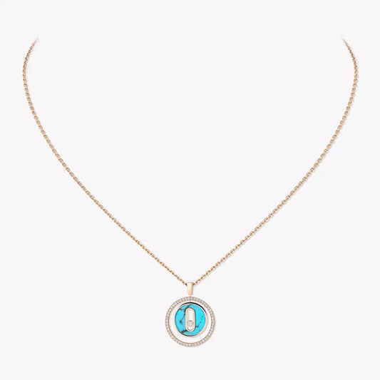 [Noble Aura jewelry]Lucky Move Diamond Necklace in Rose Gold and White Mother-of-Pearl