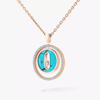 [Noble Aura jewelry]Lucky Move Diamond Necklace in Rose Gold and White Mother-of-Pearl