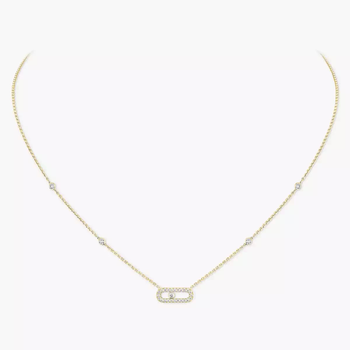 [Noble Aura jewelry]Diamond Necklace Move Uno