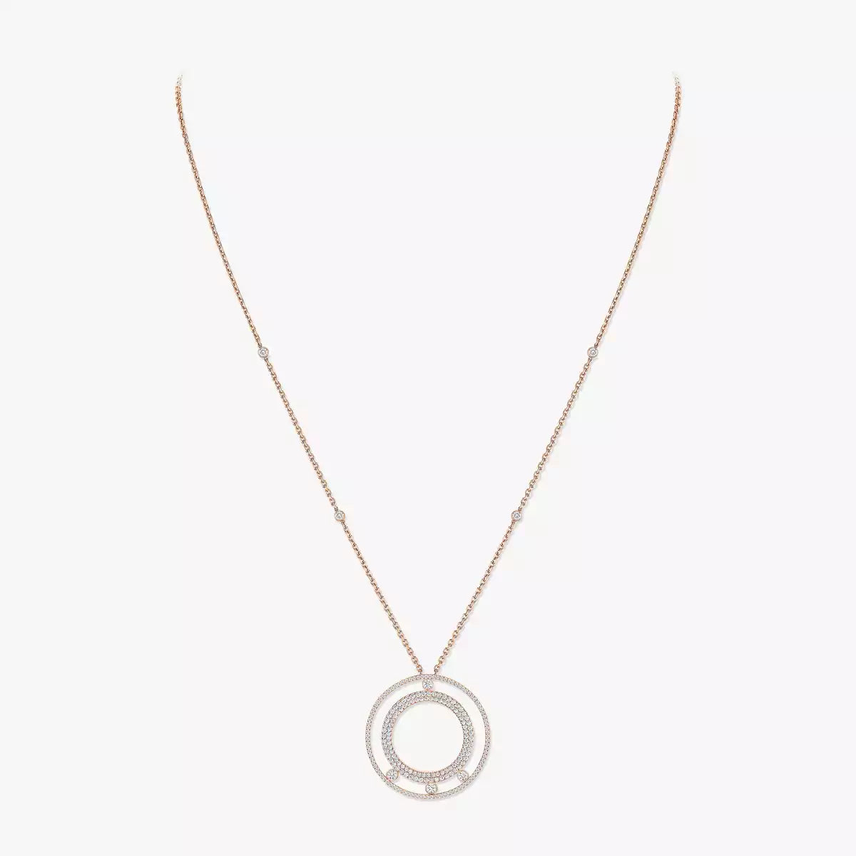 [Noble Aura jewelry]Move Romane Long Pave_-Set Diamond Necklace