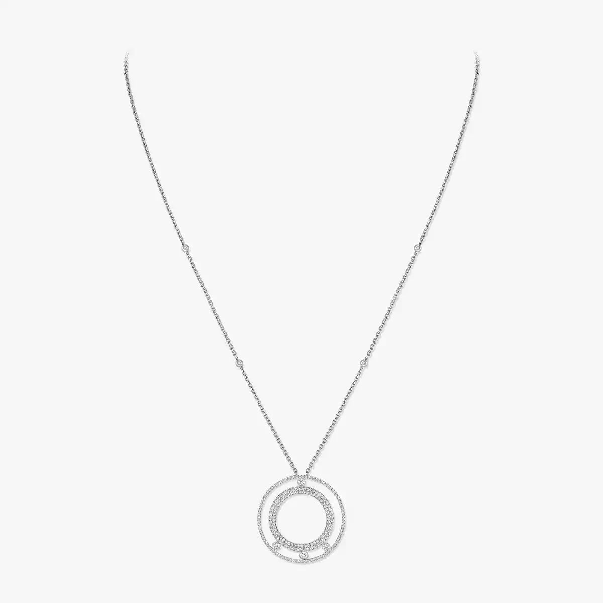 [Noble Aura jewelry]Move Romane Long Pave_-Set Diamond Necklace