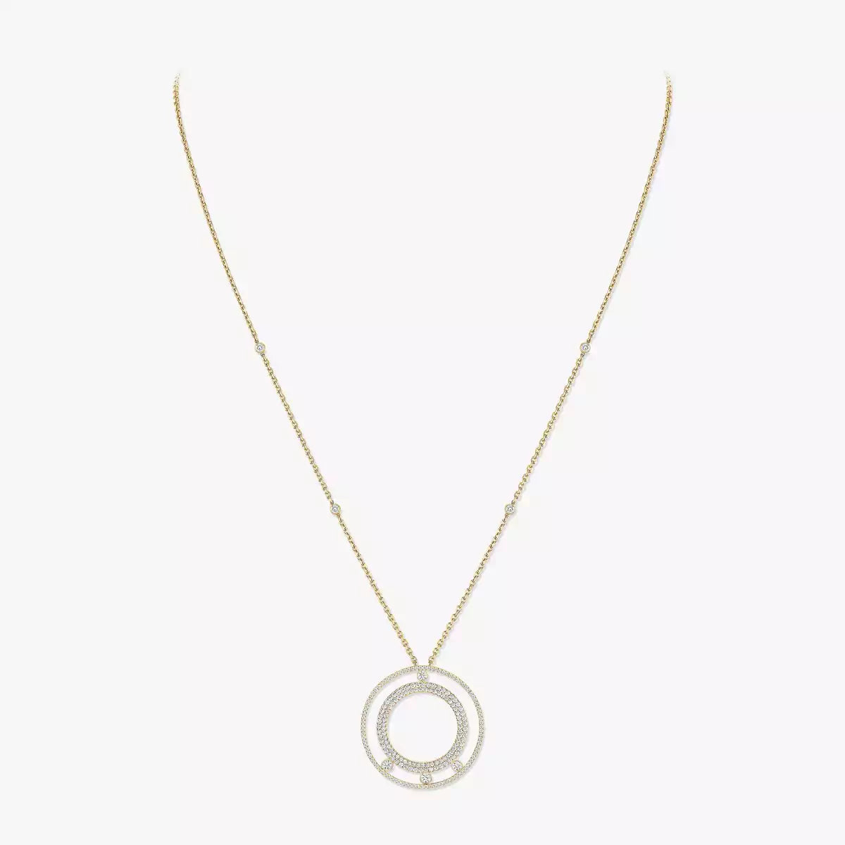 [Noble Aura jewelry]Move Romane Long Pave_-Set Diamond Necklace