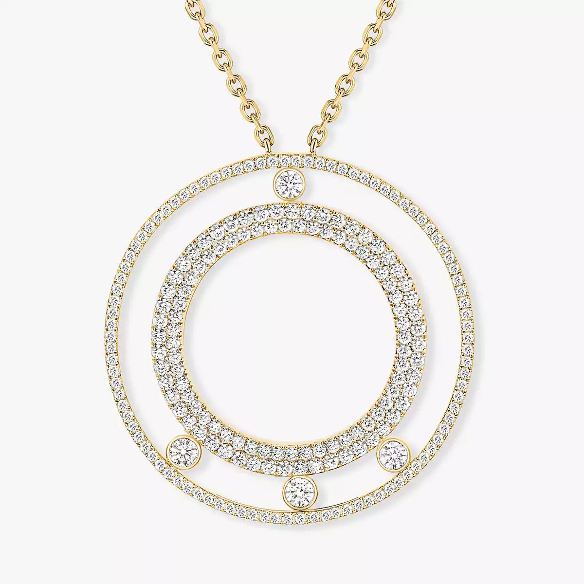 [Noble Aura jewelry]Move Romane Long Pave_-Set Diamond Necklace