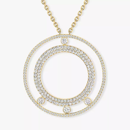 [Noble Aura jewelry]Move Romane Long Pave_-Set Diamond Necklace