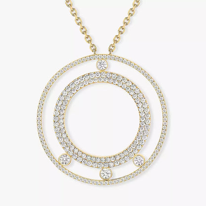 [Noble Aura jewelry]Move Romane Long Pave_-Set Diamond Necklace