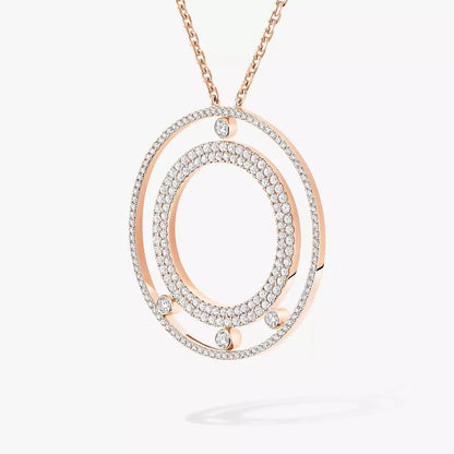 [Noble Aura jewelry]Move Romane Long Pave_-Set Diamond Necklace