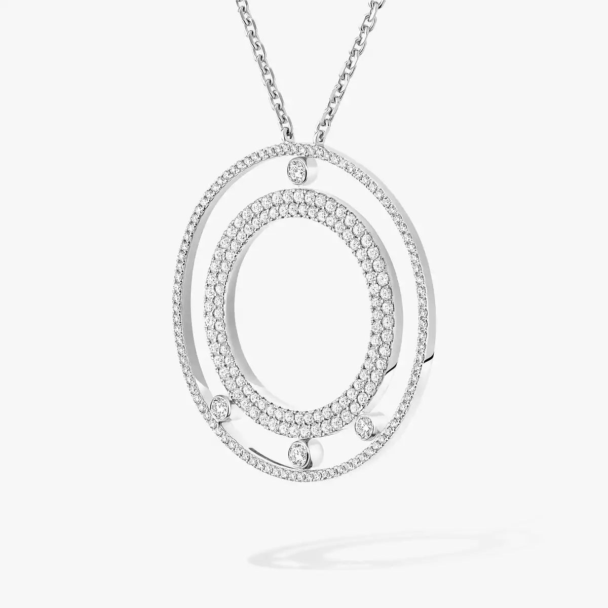 [Noble Aura jewelry]Move Romane Long Pave_-Set Diamond Necklace