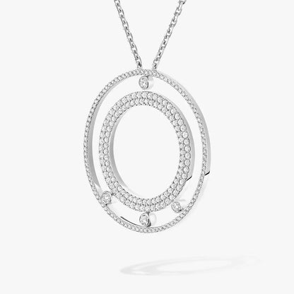 [Noble Aura jewelry]Move Romane Long Pave_-Set Diamond Necklace