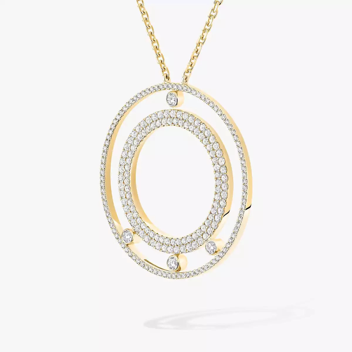 [Noble Aura jewelry]Move Romane Long Pave_-Set Diamond Necklace