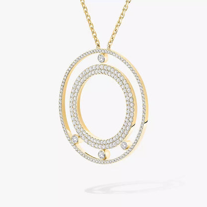 [Noble Aura jewelry]Move Romane Long Pave_-Set Diamond Necklace