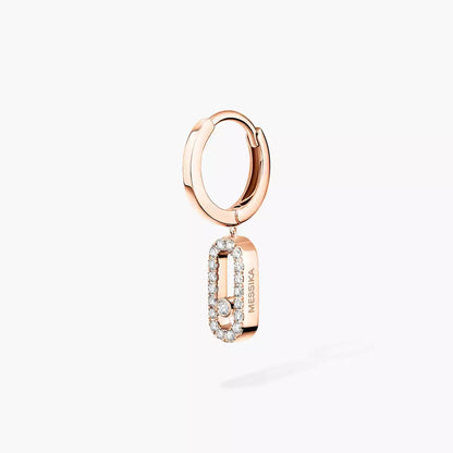 [Noble Aura jewelry]Move Uno Single Diamond Hoop Earring
