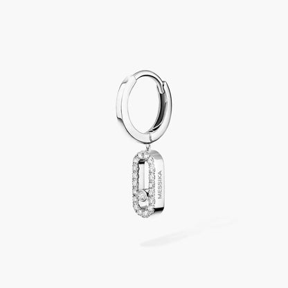 [Noble Aura jewelry]Move Uno Single Diamond Hoop Earring