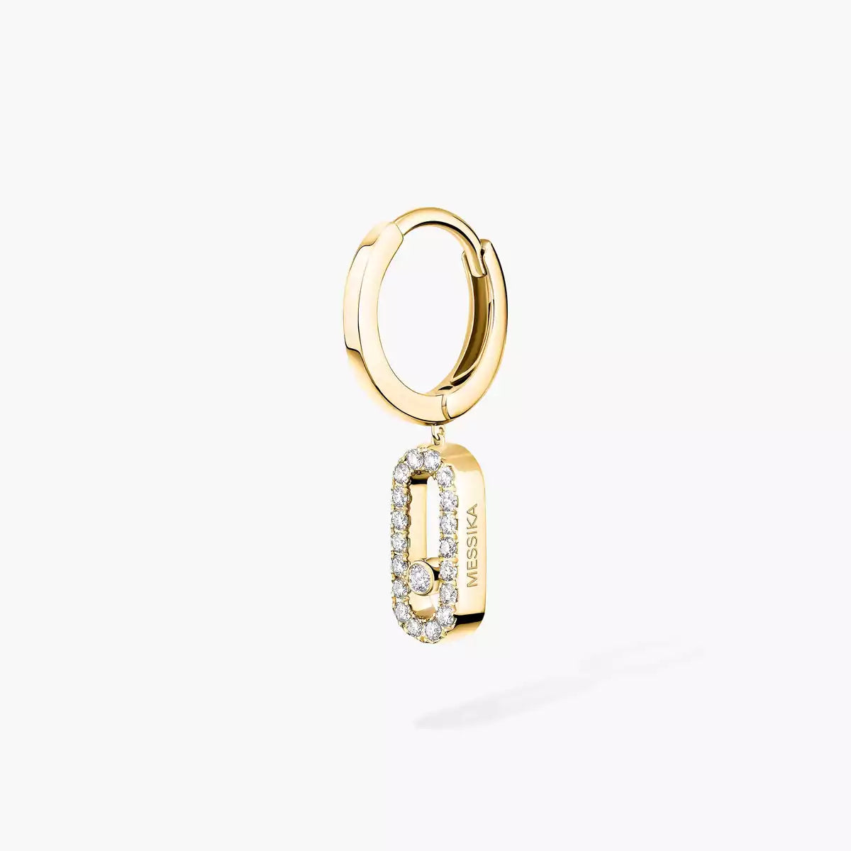 [Noble Aura jewelry]Move Uno Single Diamond Hoop Earring