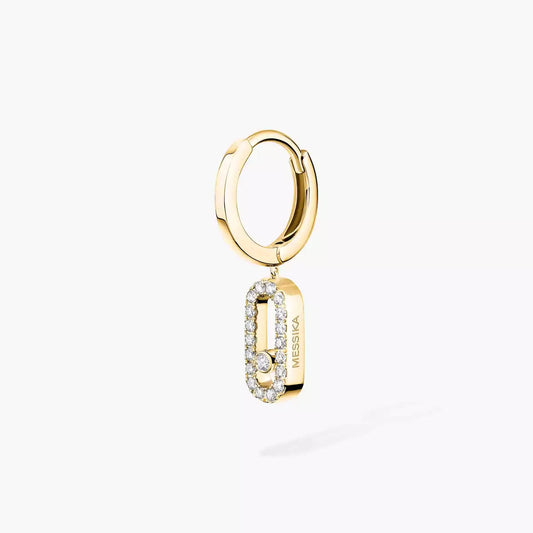 [Noble Aura jewelry]Move Uno Single Diamond Hoop Earring