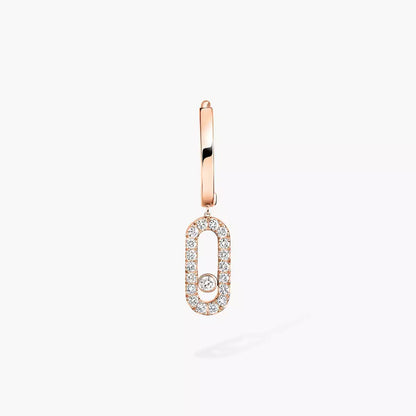 [Noble Aura jewelry]Move Uno Single Diamond Hoop Earring
