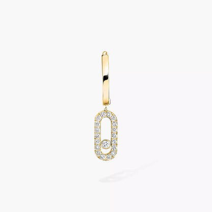 [Noble Aura jewelry]Move Uno Single Diamond Hoop Earring