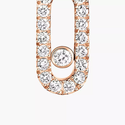 [Noble Aura jewelry]Move Uno Single Diamond Hoop Earring
